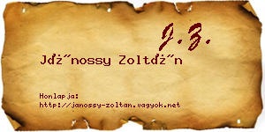 Jánossy Zoltán névjegykártya