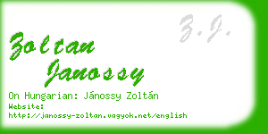 zoltan janossy business card