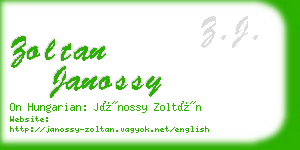 zoltan janossy business card